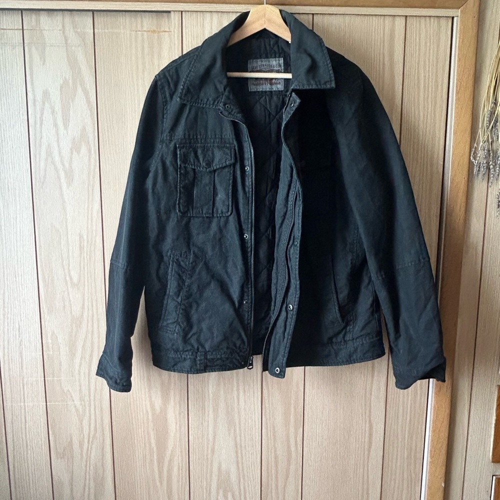Levi's Black Bomber Jacket Fitted Varsity Style